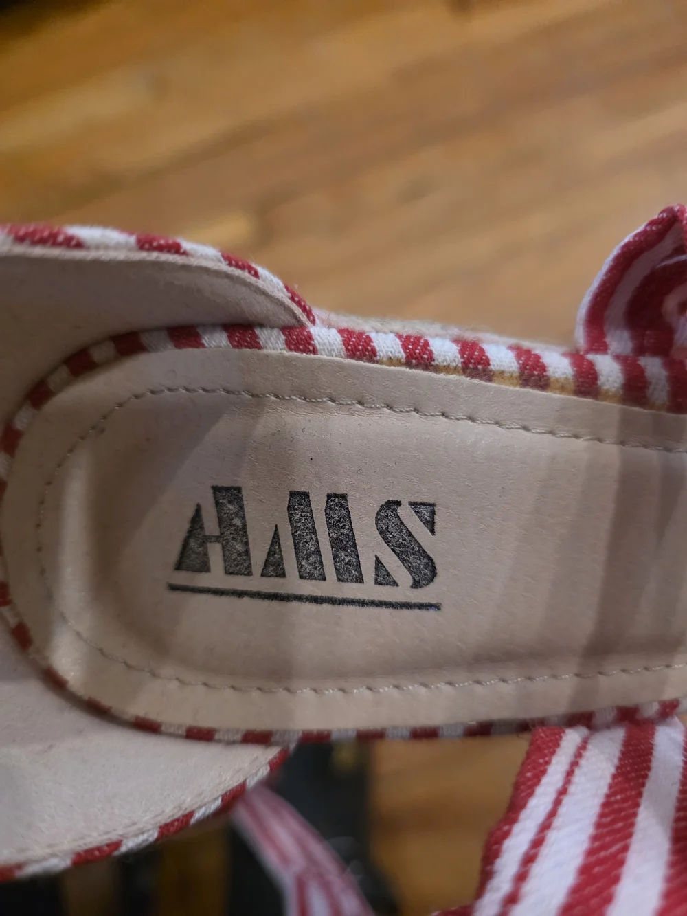 Striped Red & White Tie-Ankle Espadrilles